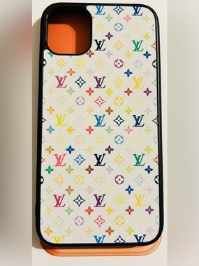 Designer Inspired Multicolor Monogram White iPhone 11 Case